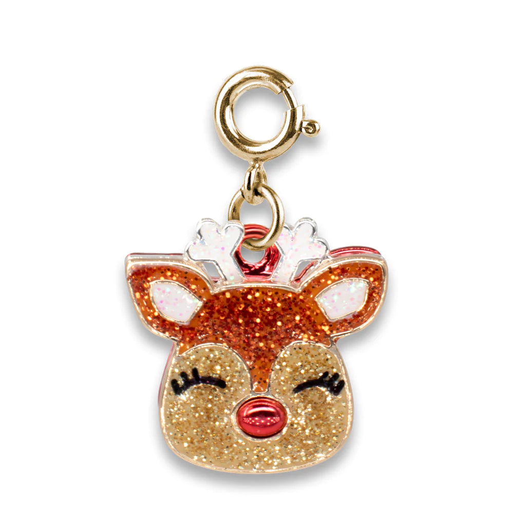 Charm It!, Gold Glitter Reindeer Charm - Born Childrens Boutique