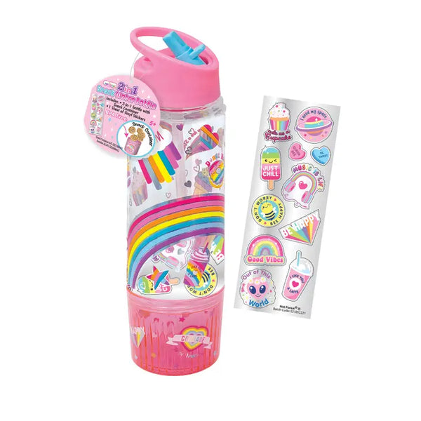 2 in 1 Snack Water Bottle, Rainbow - Born Childrens Boutique