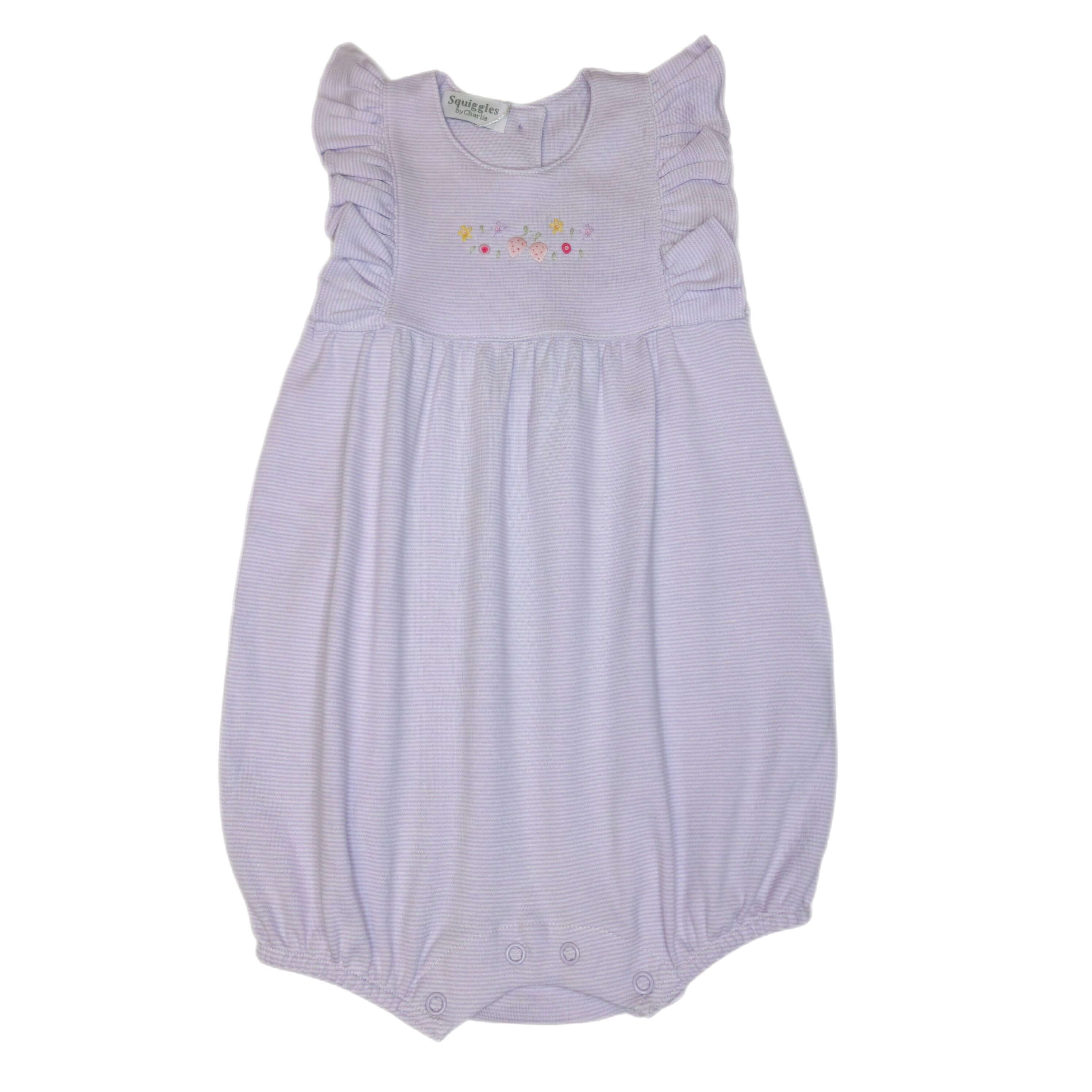 238 Yoked Girl Strawberry Fields Bubble - Born Childrens Boutique