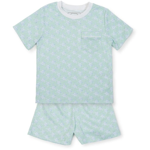 Lila + Hayes Charles Short Set, STARS BY THE SEA GREEN - Born Childrens Boutique