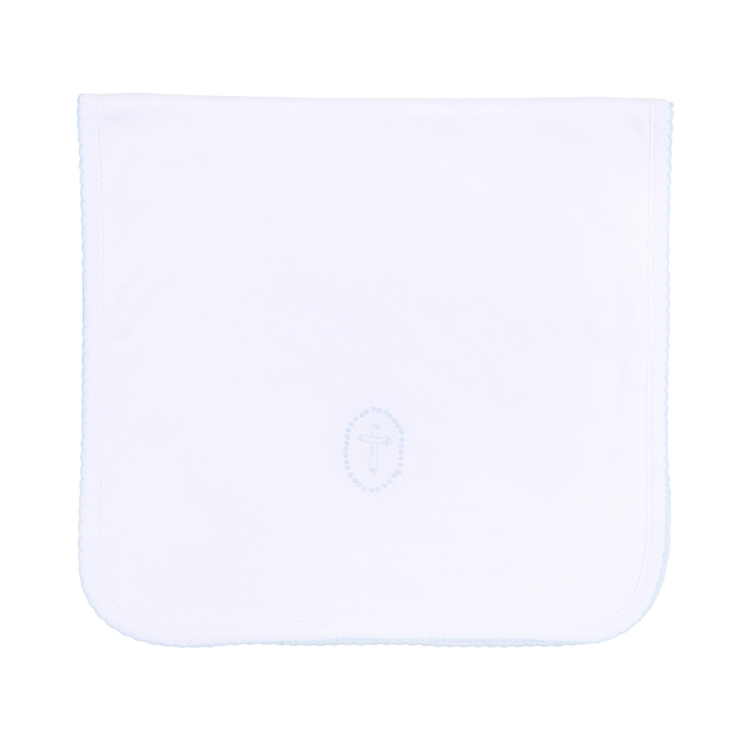Magnolia Baby Blessed Emb Burp Cloth Light Blue - Born Childrens Boutique