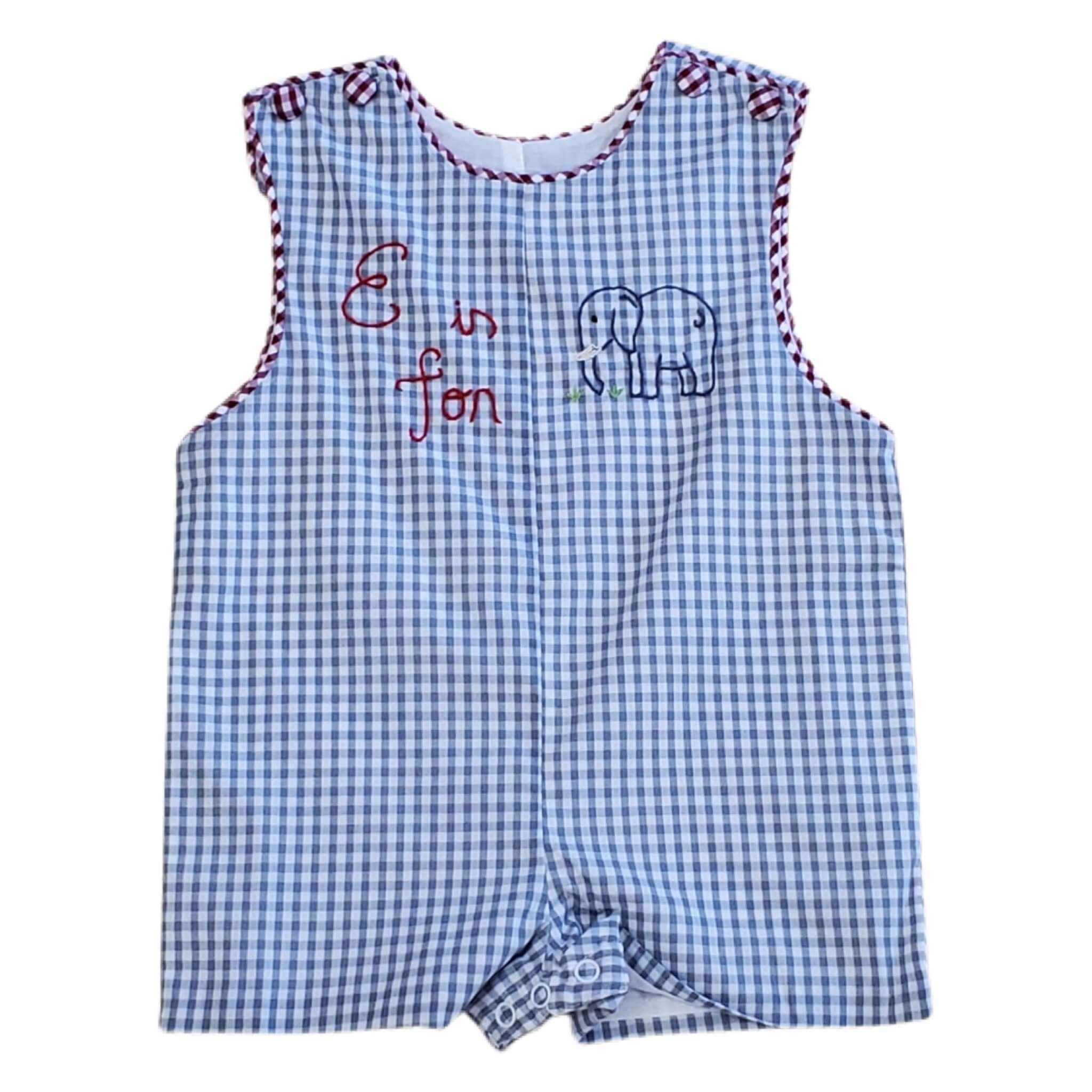 Gray/Crimson Elephant Shortall - Born Childrens Boutique