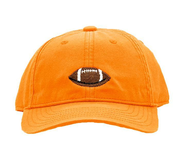 Kids Baseball Hat, Football on Orange - Born Childrens Boutique