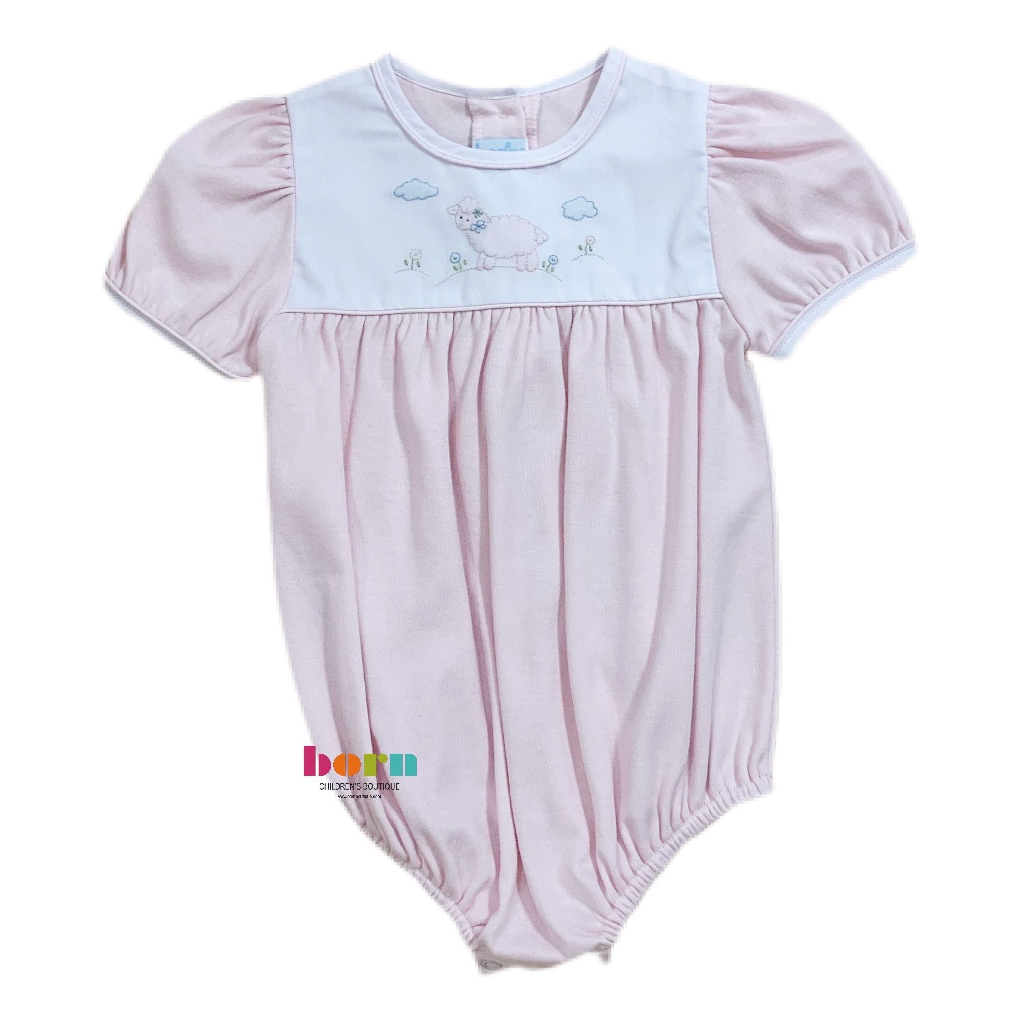 Auraluz Pink Knit Bubble with Lamb - Born Childrens Boutique