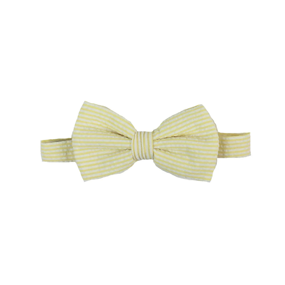 Baylor Bow Tie Seaside Sunny Yellow Seersucker - Born Childrens Boutique