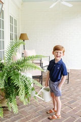 Prim and Proper Polo Nantucket Navy With Worth Avenue White Stork - Born Childrens Boutique