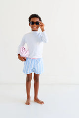 Walker's Wave Spotter Swim Shirt (UPF 35+) Worth Avenue White - Born Childrens Boutique