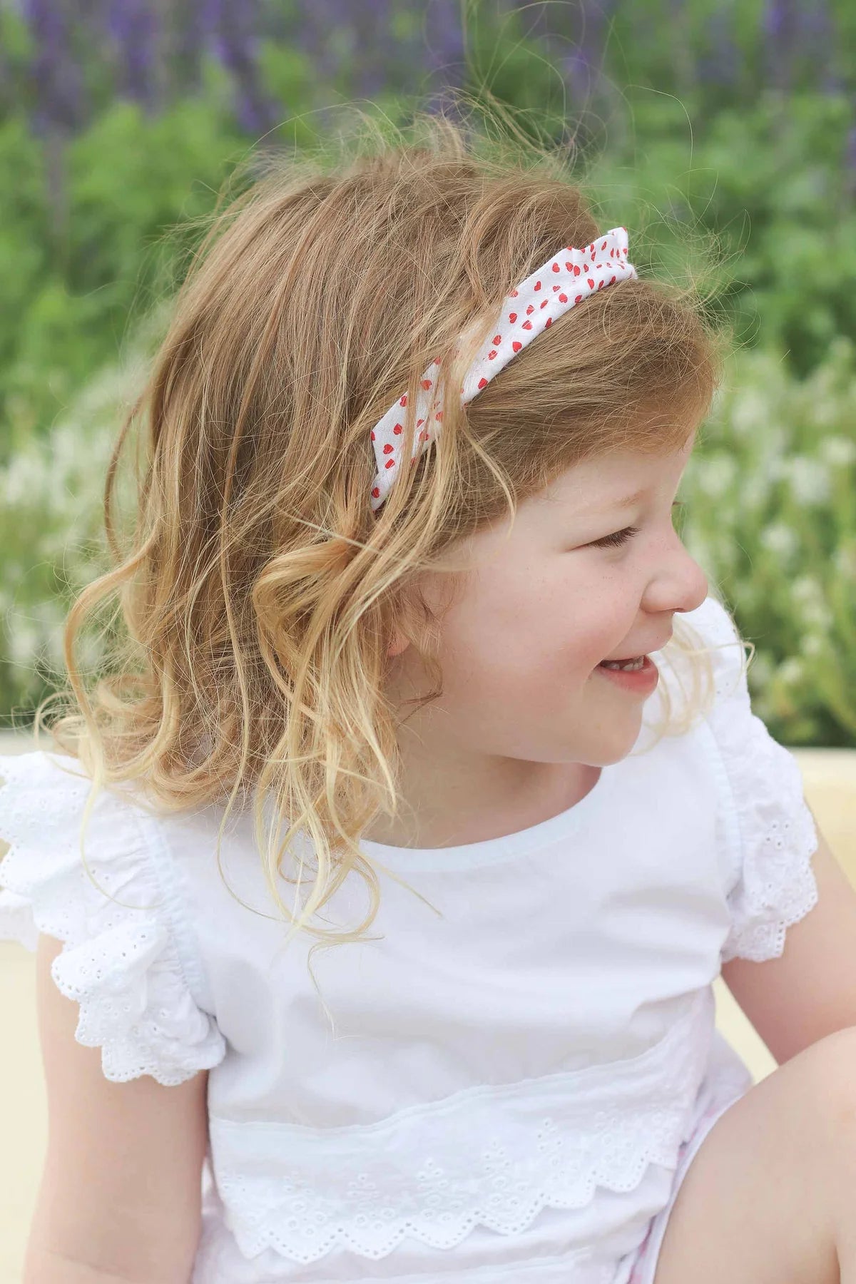 Solid Crown Headband, Red Hearts - Born Childrens Boutique