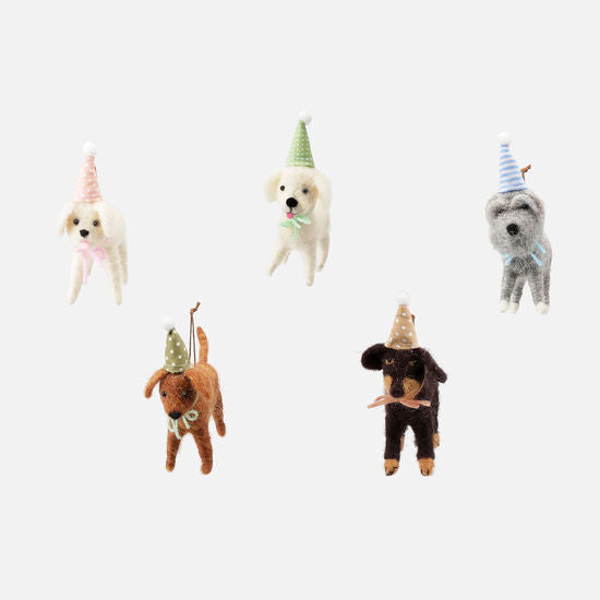 Felted Party Dog Ornament (Includes One Ornament) - Born Childrens Boutique