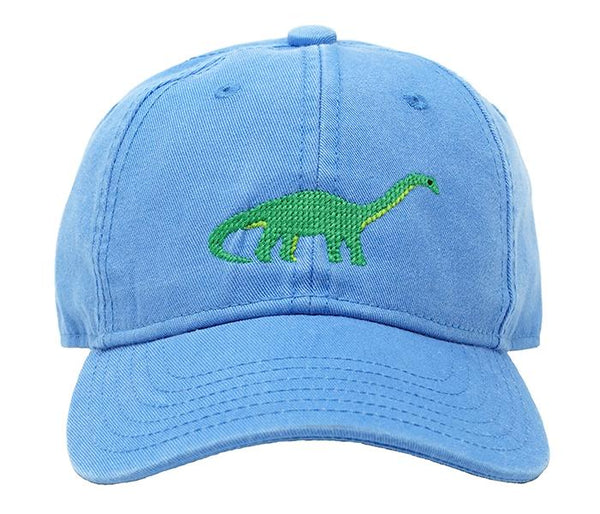 Kids Baseball Hat, Brontosaurus Hat on Light Blue - Born Childrens Boutique
