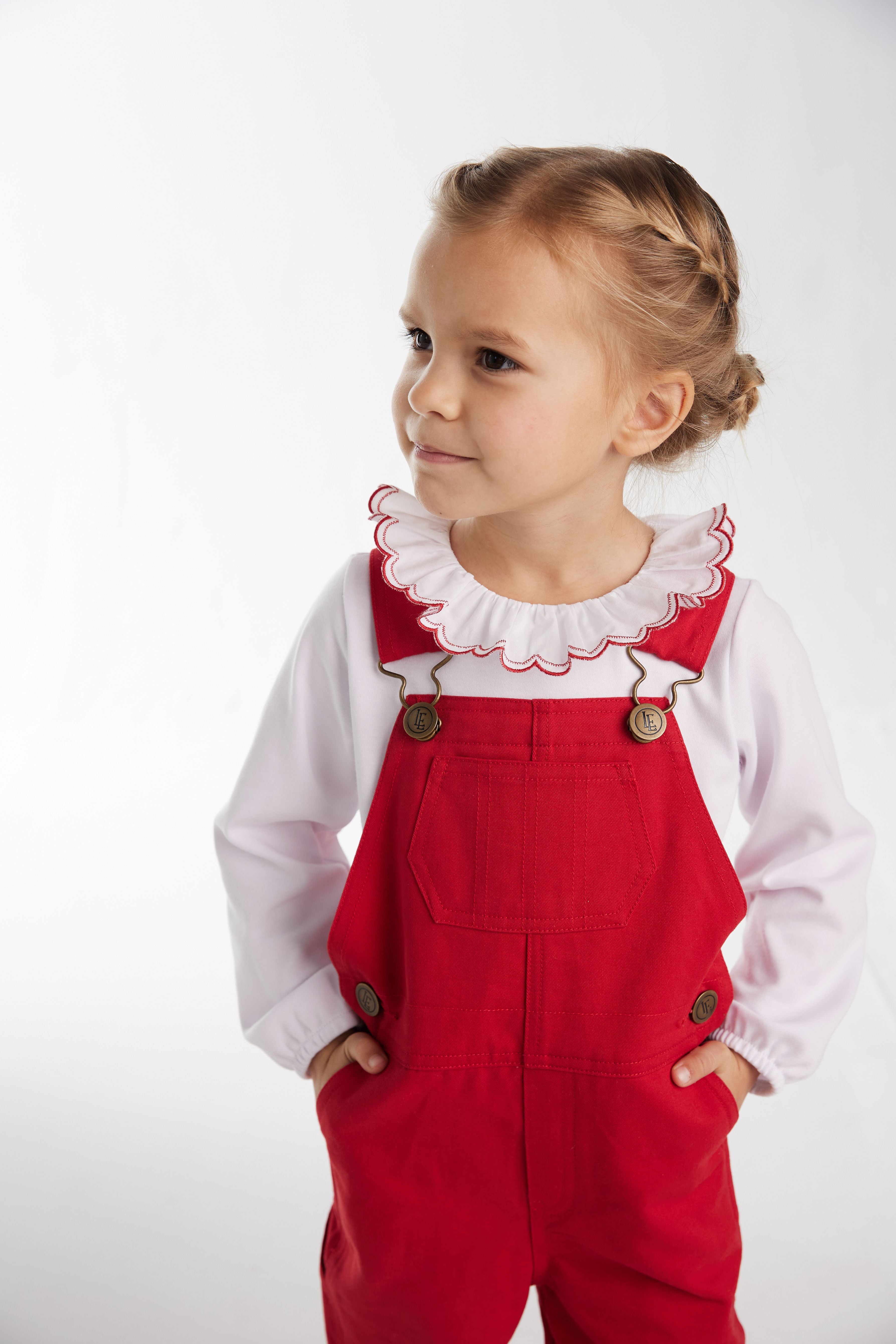 Little English Essential Overall - Red Twill - Born Childrens Boutique