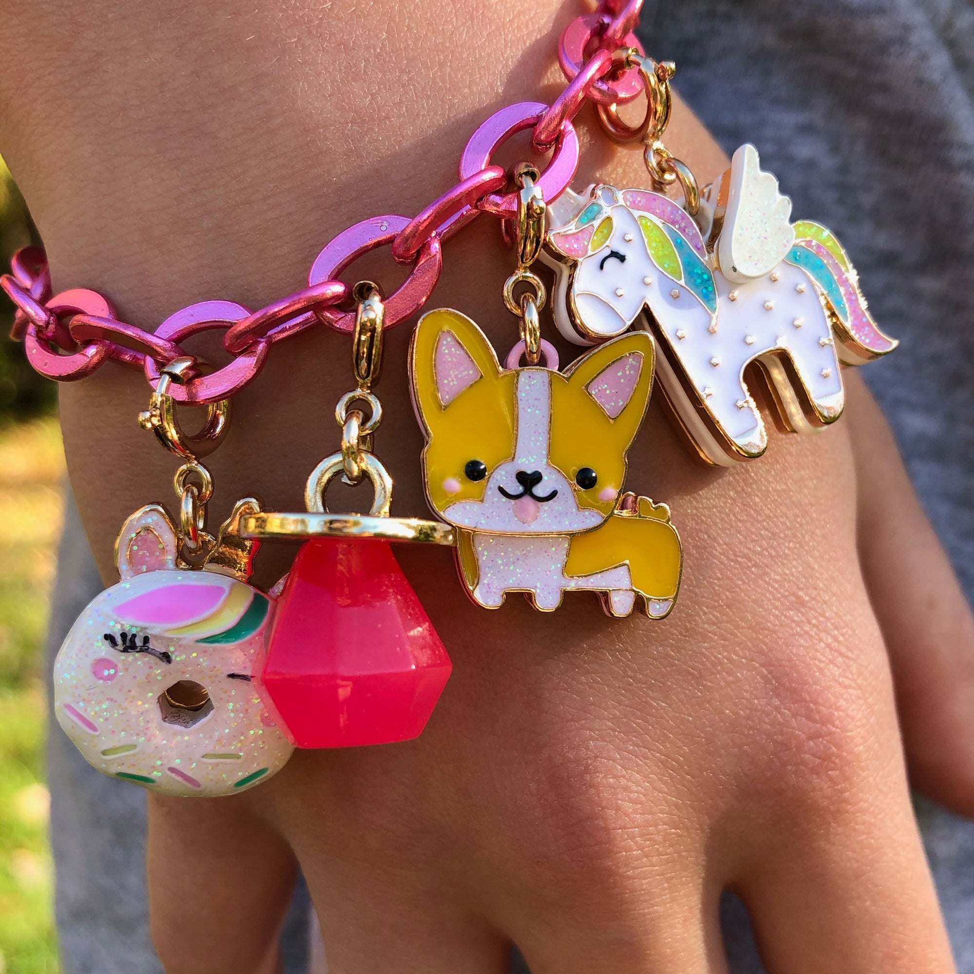 Charm It!, Gold Unicorn Donut Charm - Born Childrens Boutique