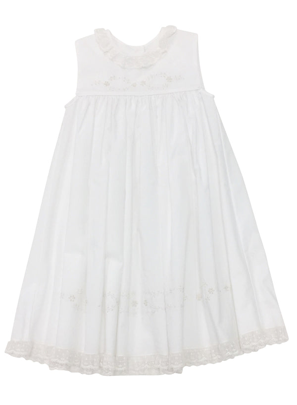 Heirloom Sleeveless Dress White with Ecru - Born Childrens Boutique