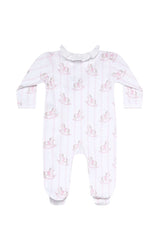 Pink Rocking Horse Crossover Footie - Born Childrens Boutique