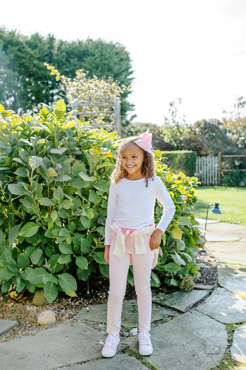 Long Sleeve Penny's Play Shirt Palm Beach Pink Stripe - Born Childrens Boutique