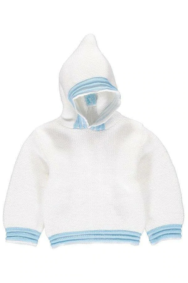 Baby Boy Hooded Zip Back Sweater - Born Childrens Boutique