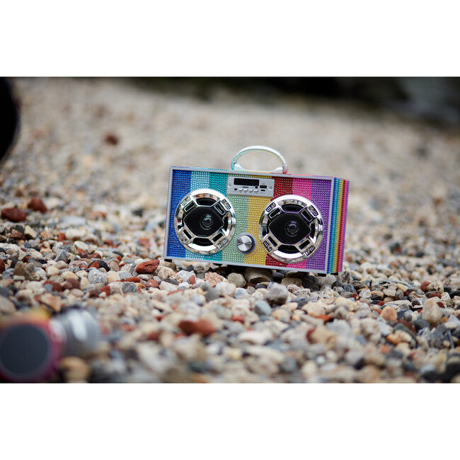 Rainbow Bling Retro Bluetooth Boombox - Born Childrens Boutique