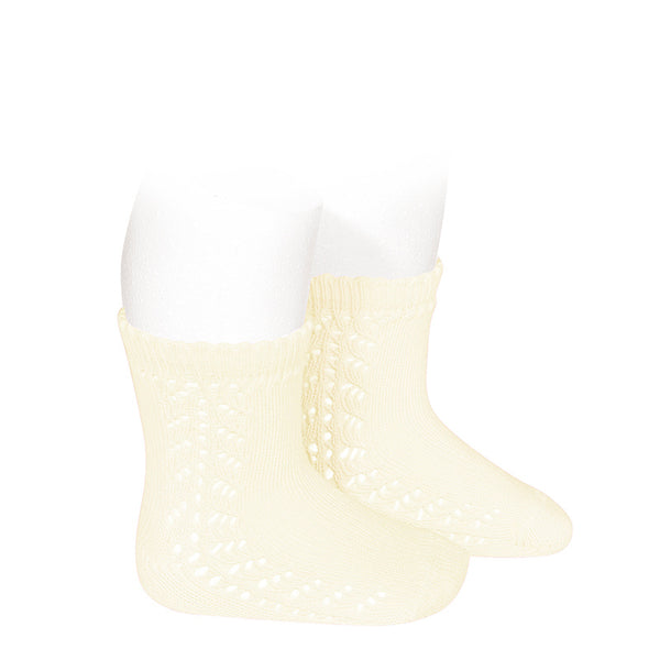 Side Crochet Short Sock Cream - Born Childrens Boutique