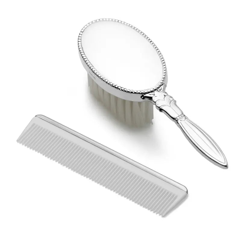 Empire Oval w/ Bead Border Girls Brush & Comb Set - Born Childrens Boutique
