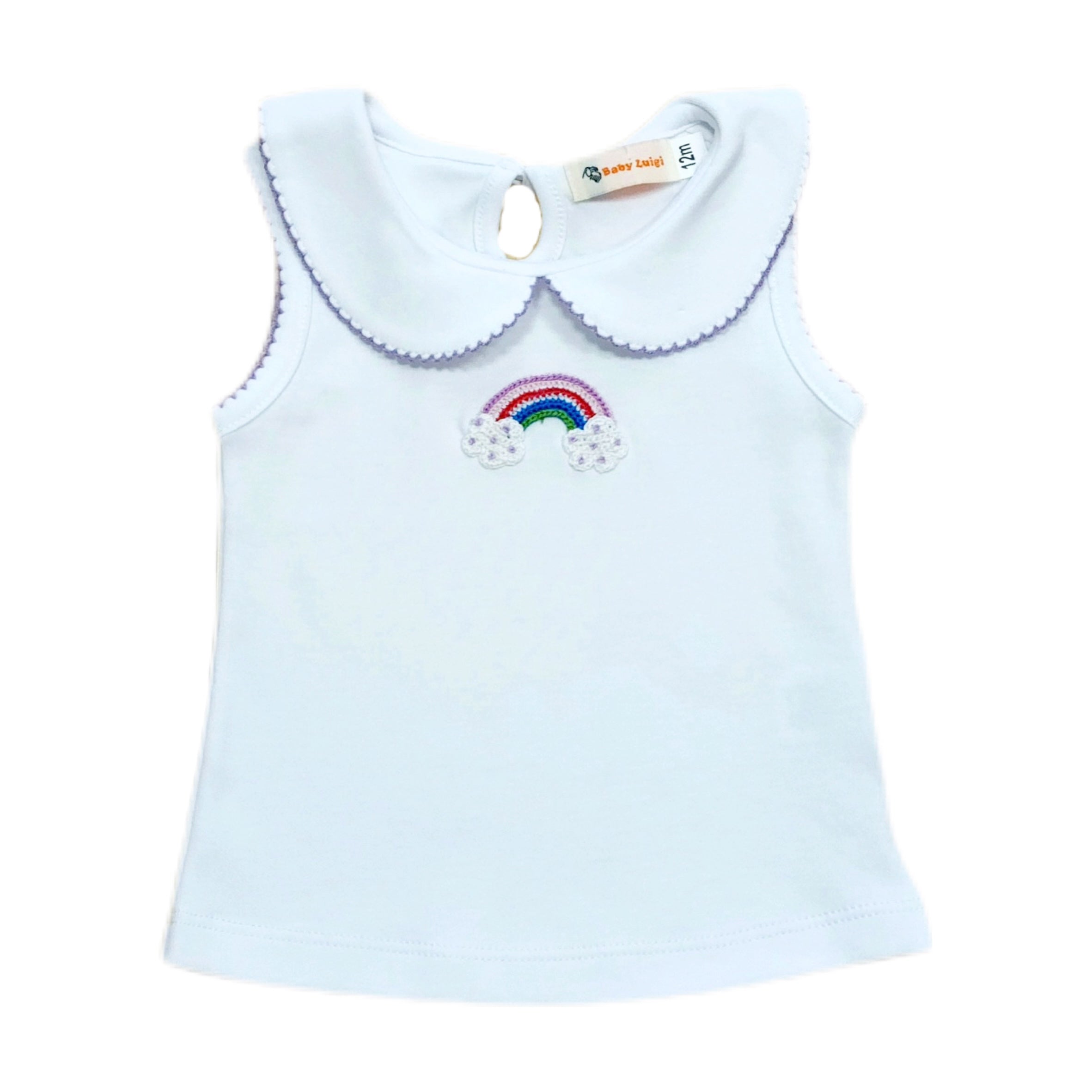 Girl Sleeveless Shirt Crochet Rainbow - Born Childrens Boutique