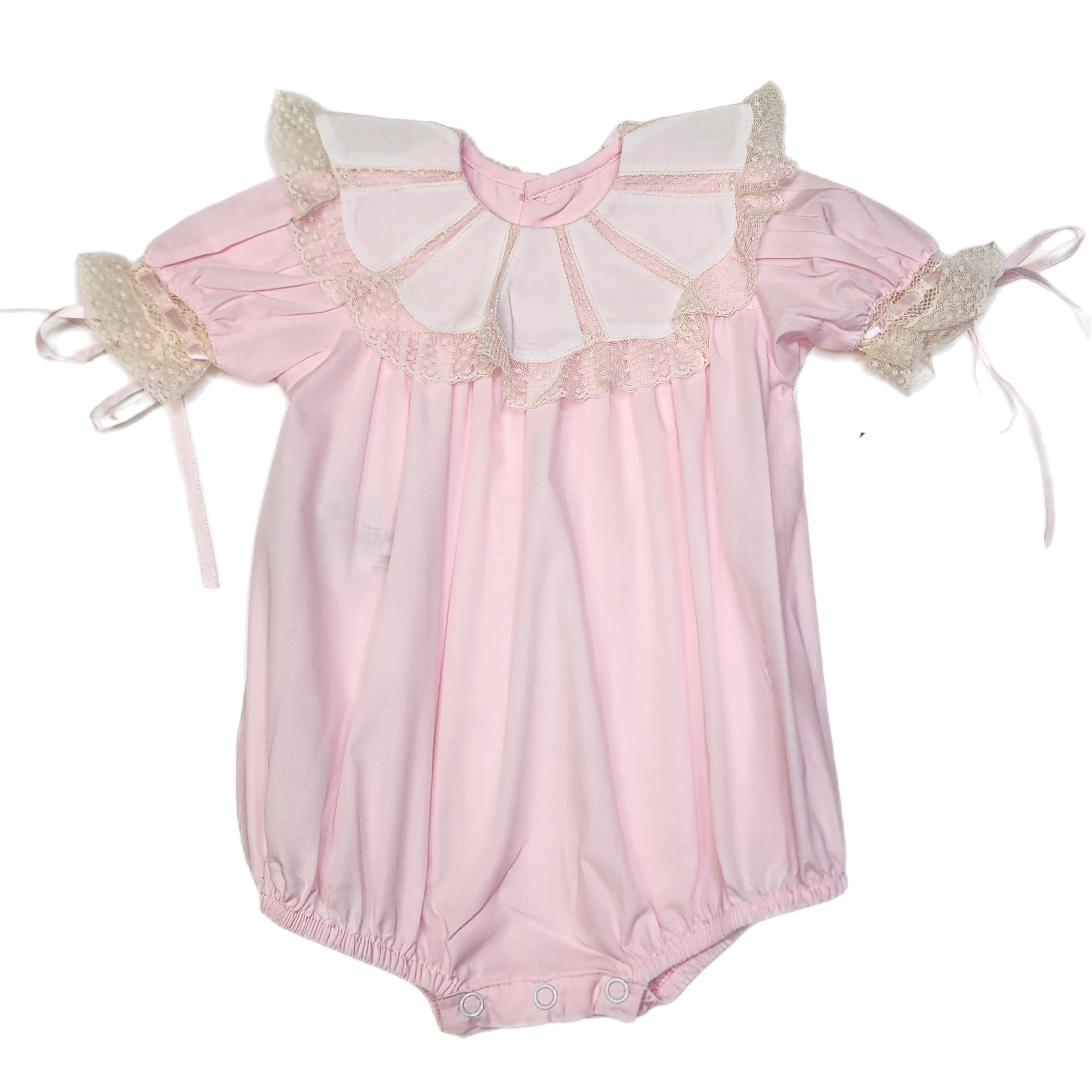 Phoenix & Ren Pink Chandler Girl Bubble with Ecru Lace - Born Childrens Boutique