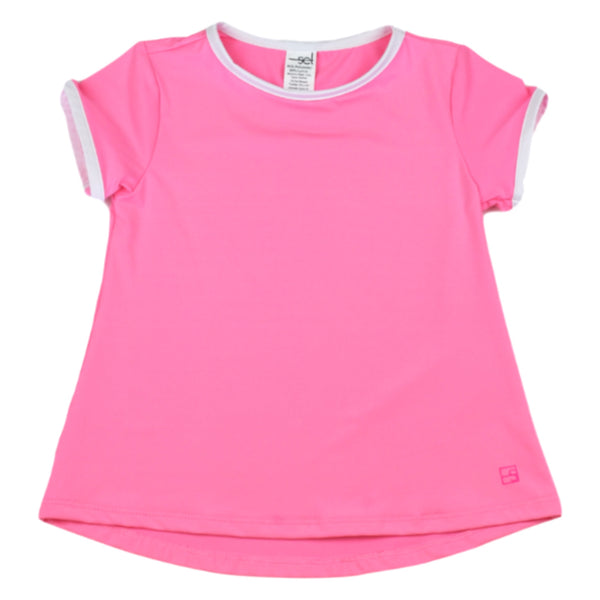 Pre-Order Set Athleisure Bridget Basic T- Pink/White - Born Childrens Boutique