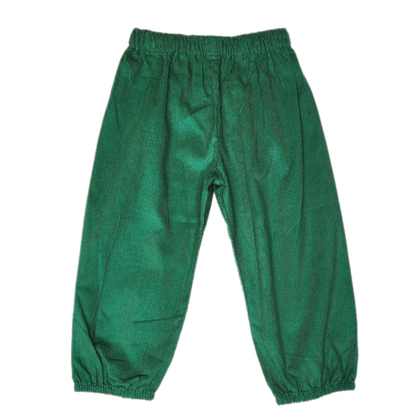 Kelly Green Cord Logan Elastic Pant - Born Childrens Boutique