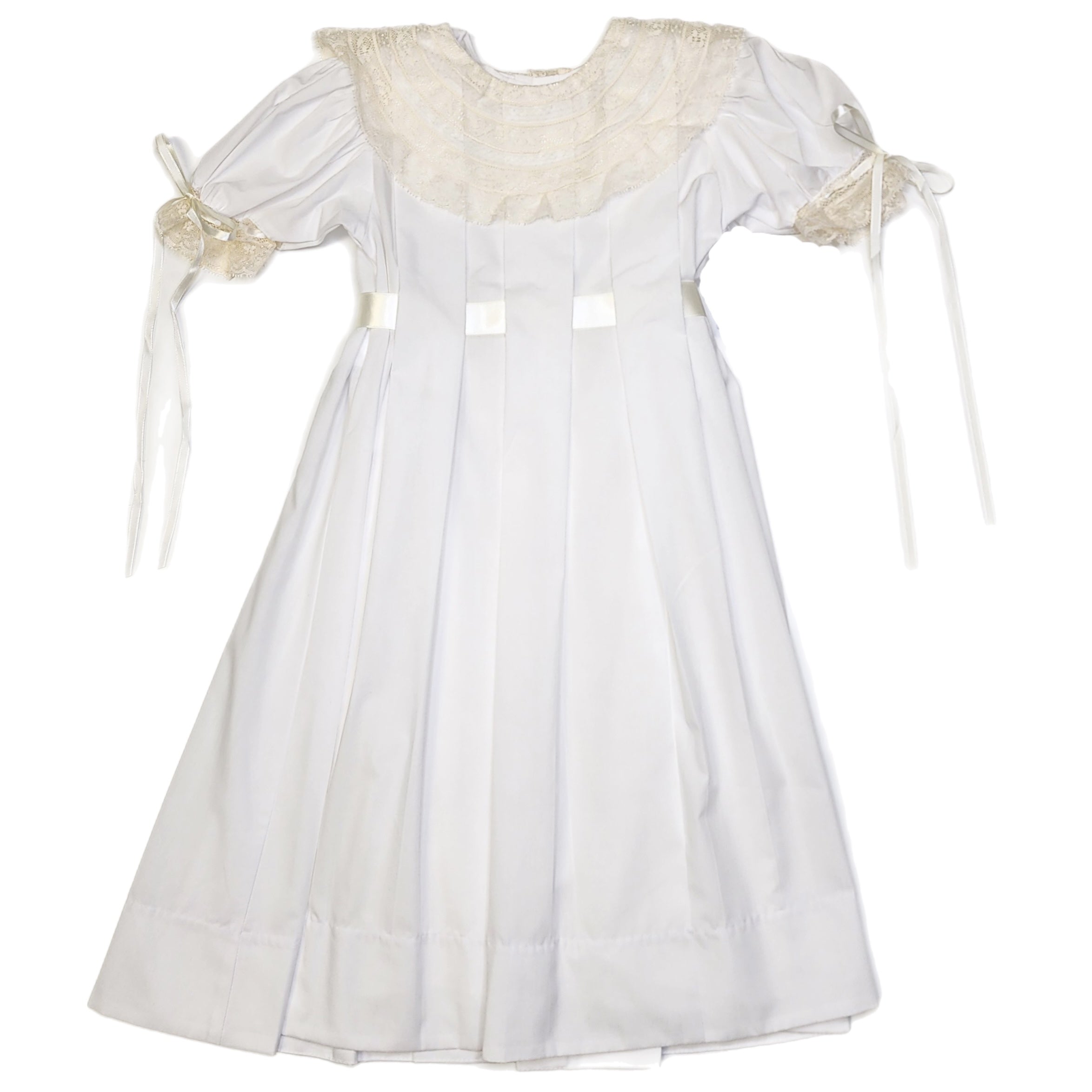 Phoenix & Ren White Juliana Dress - Lace Collars Ecru Ribbon - Born Childrens Boutique