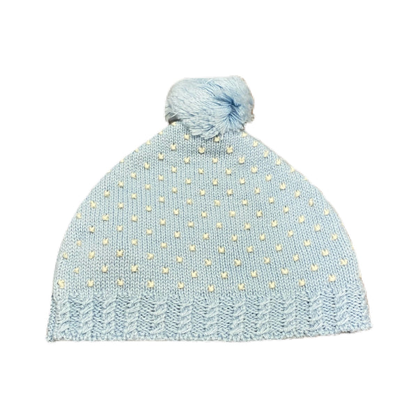 Dot Collection Hat Light Blue with Ecru - Born Childrens Boutique