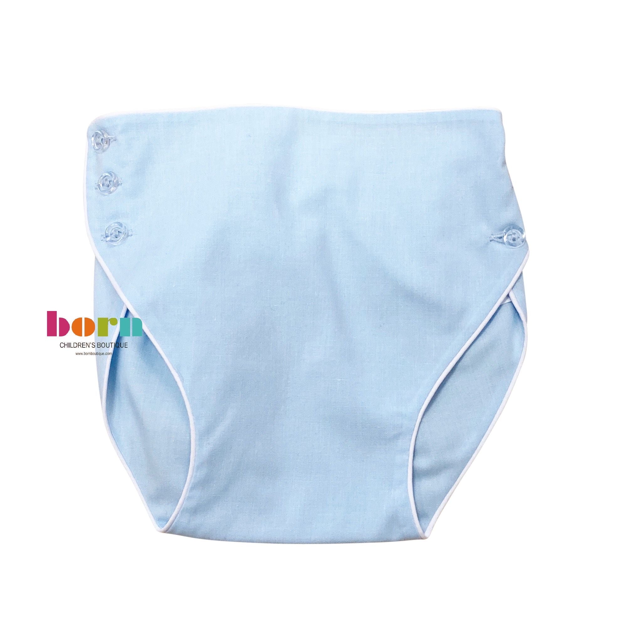 Blue Piped Diaper Cover - Born Childrens Boutique