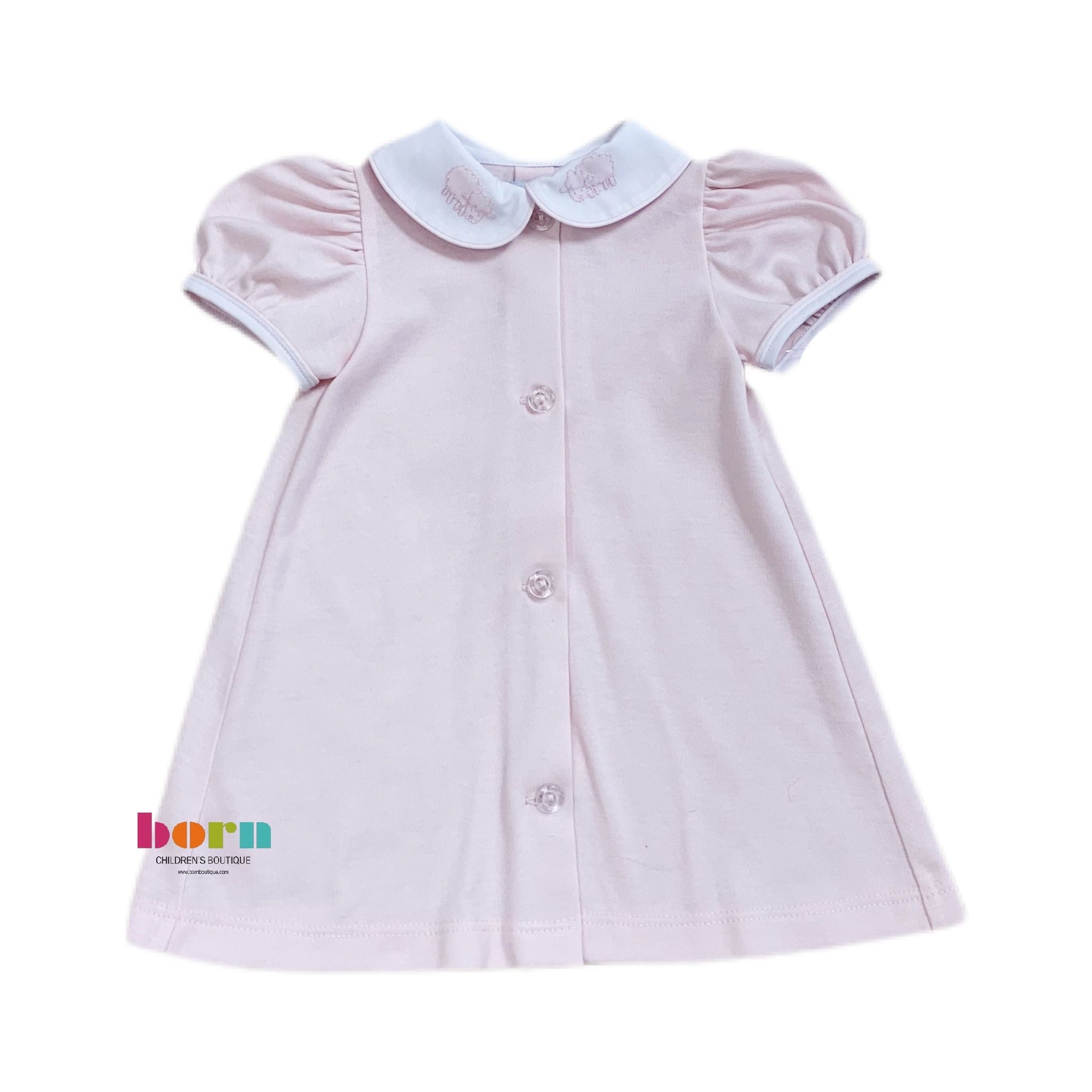 Knit Gown, Pink Lamb - Born Childrens Boutique