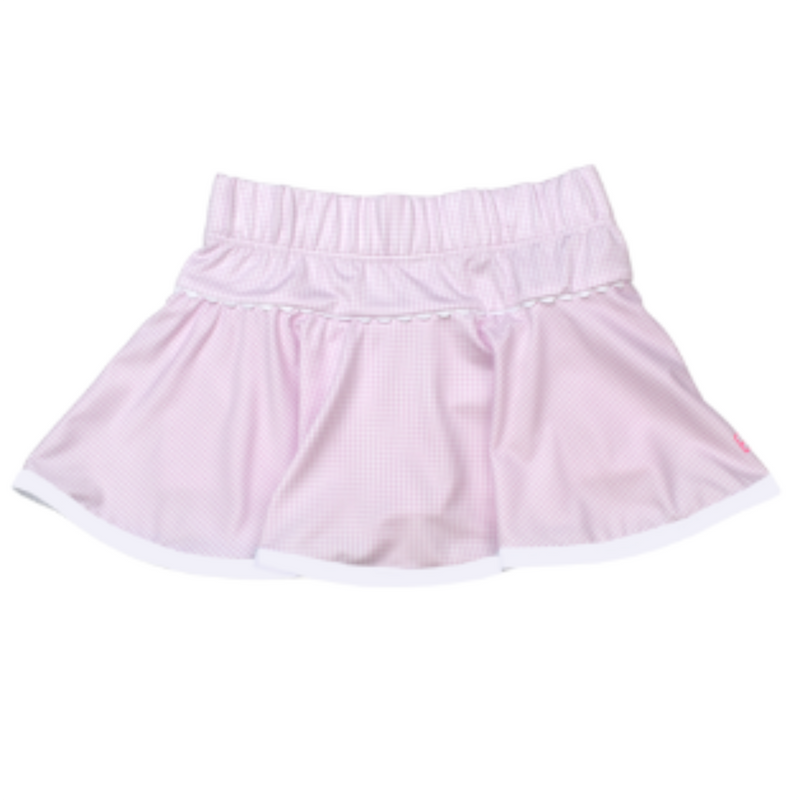 Pre-Order Set Athleisure Quinn Skort - Light Pink Mini Gingham - Born Childrens Boutique