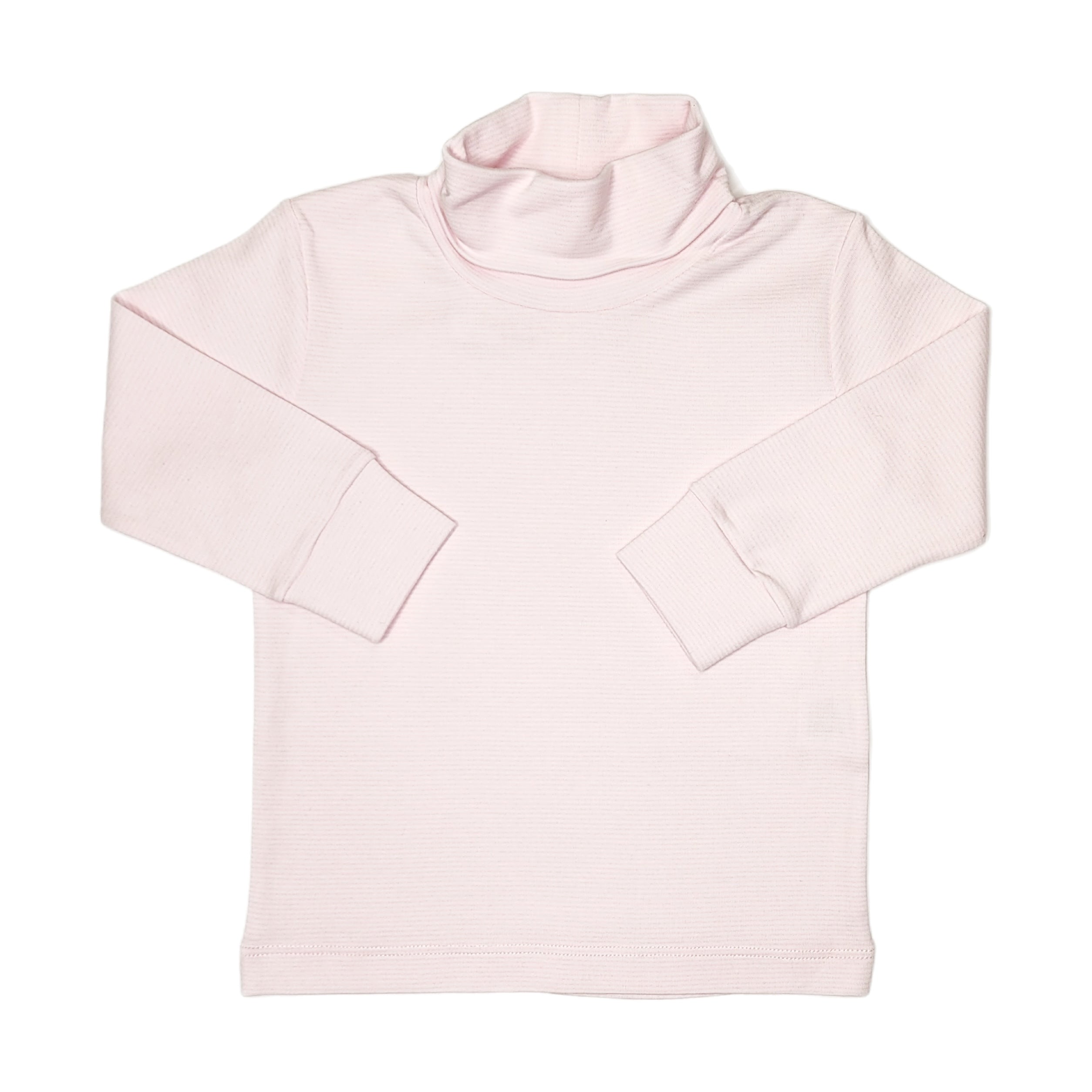 Light Pink Thin Stripe Turtleneck - Born Childrens Boutique
