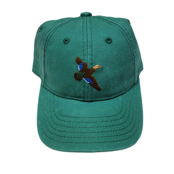 Kids Baseball Hat, Black Duck on Moss Green - Born Childrens Boutique