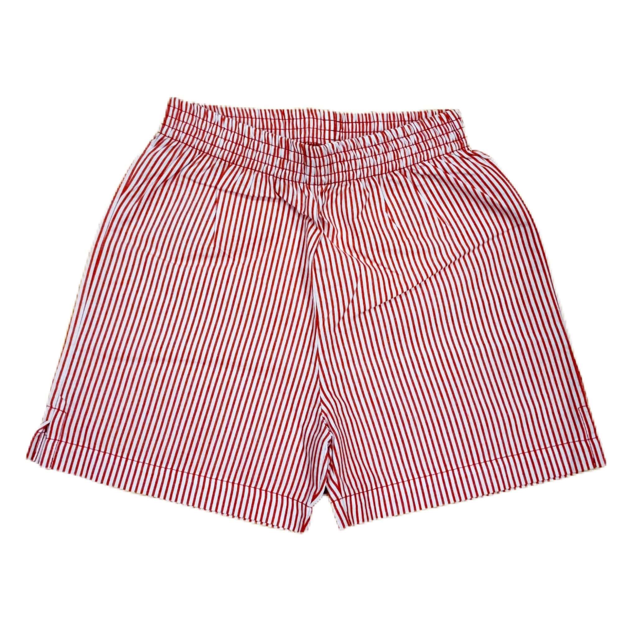 Red Seersucker Boy Shorts - Born Childrens Boutique