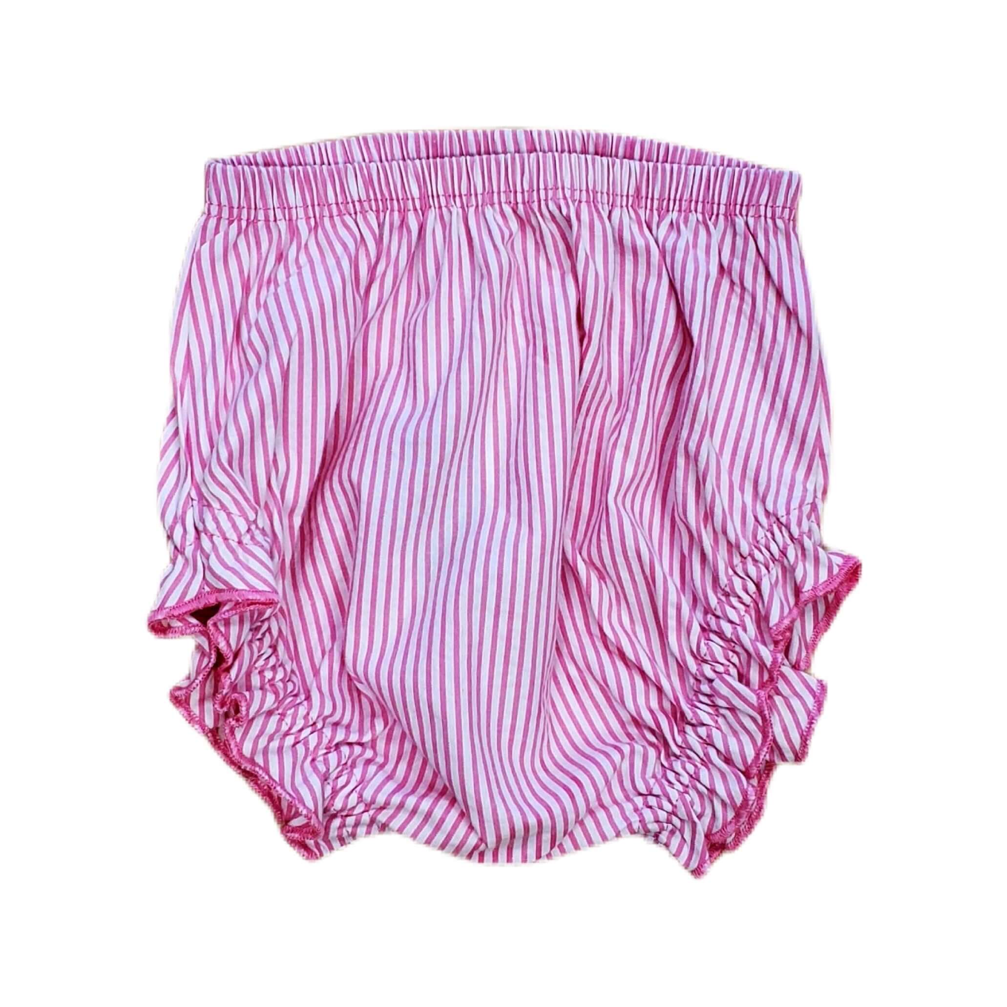 Girl Seersucker Diaper Cover Lt.Bgum - Born Childrens Boutique