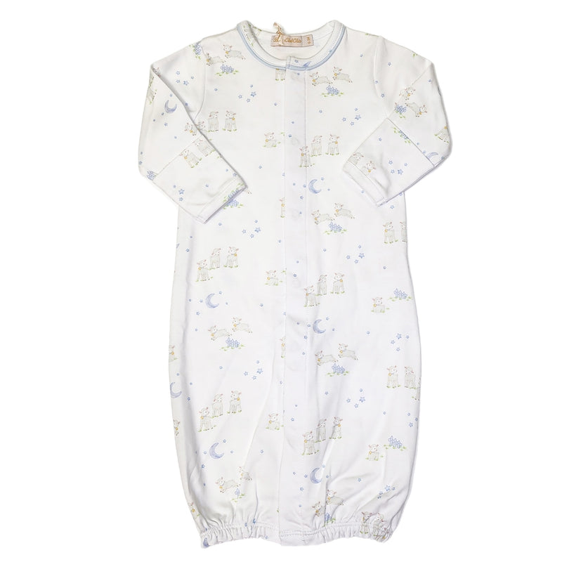 Baby Lambs Blue Convertible Gown - Born Childrens Boutique