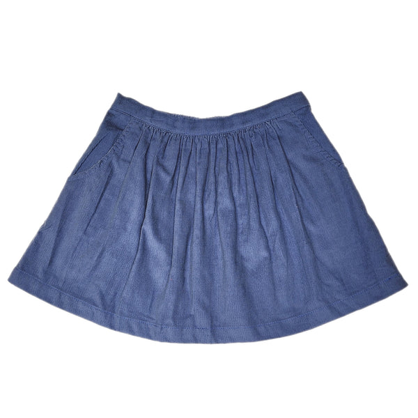 Steel Blue Cord Shelby Skirt - Born Childrens Boutique