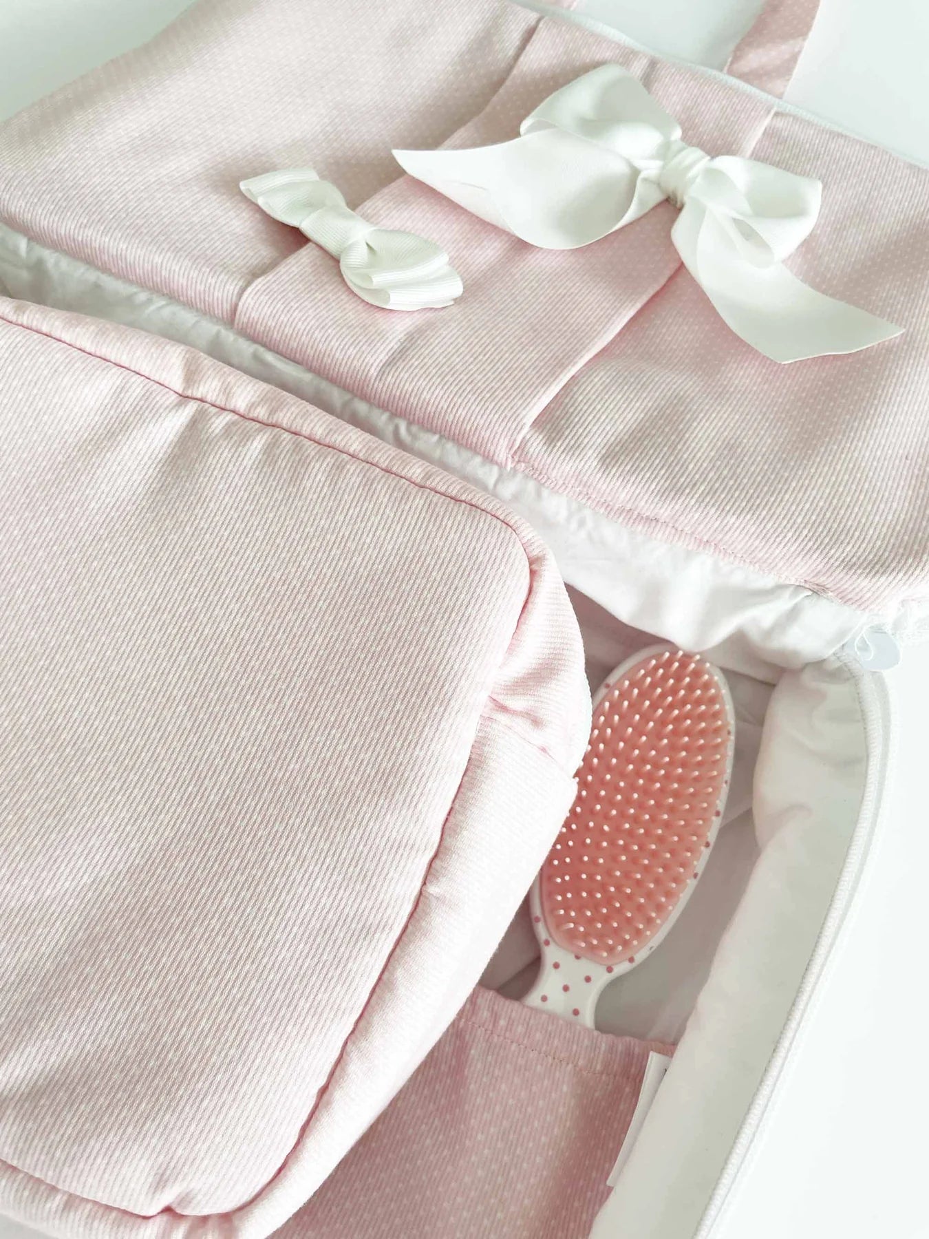 Small Dot Pique Accessories Travel Organizer - Baby Pink - Born Childrens Boutique