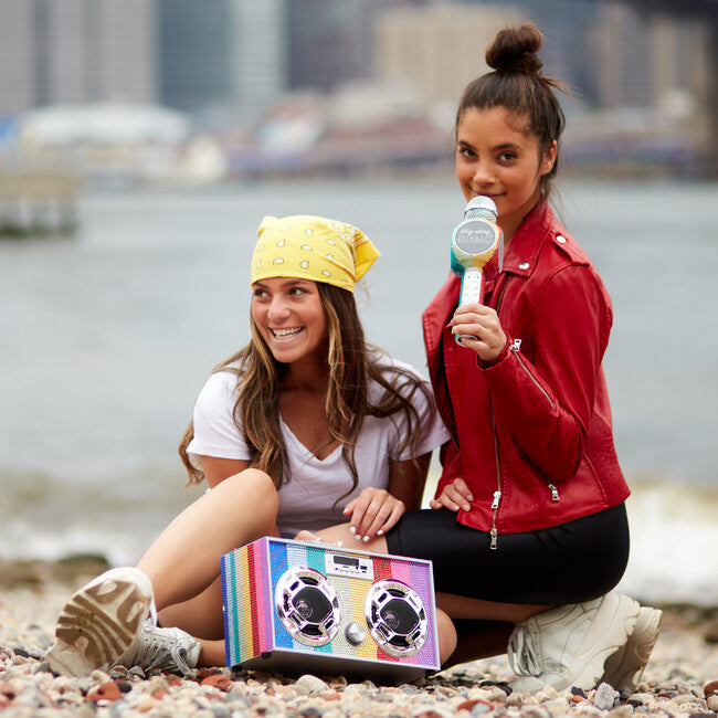 Rainbow Bling Retro Bluetooth Boombox - Born Childrens Boutique
