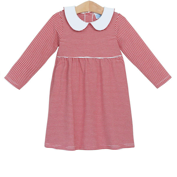 Claire LS Dress Red Stripe - Born Childrens Boutique