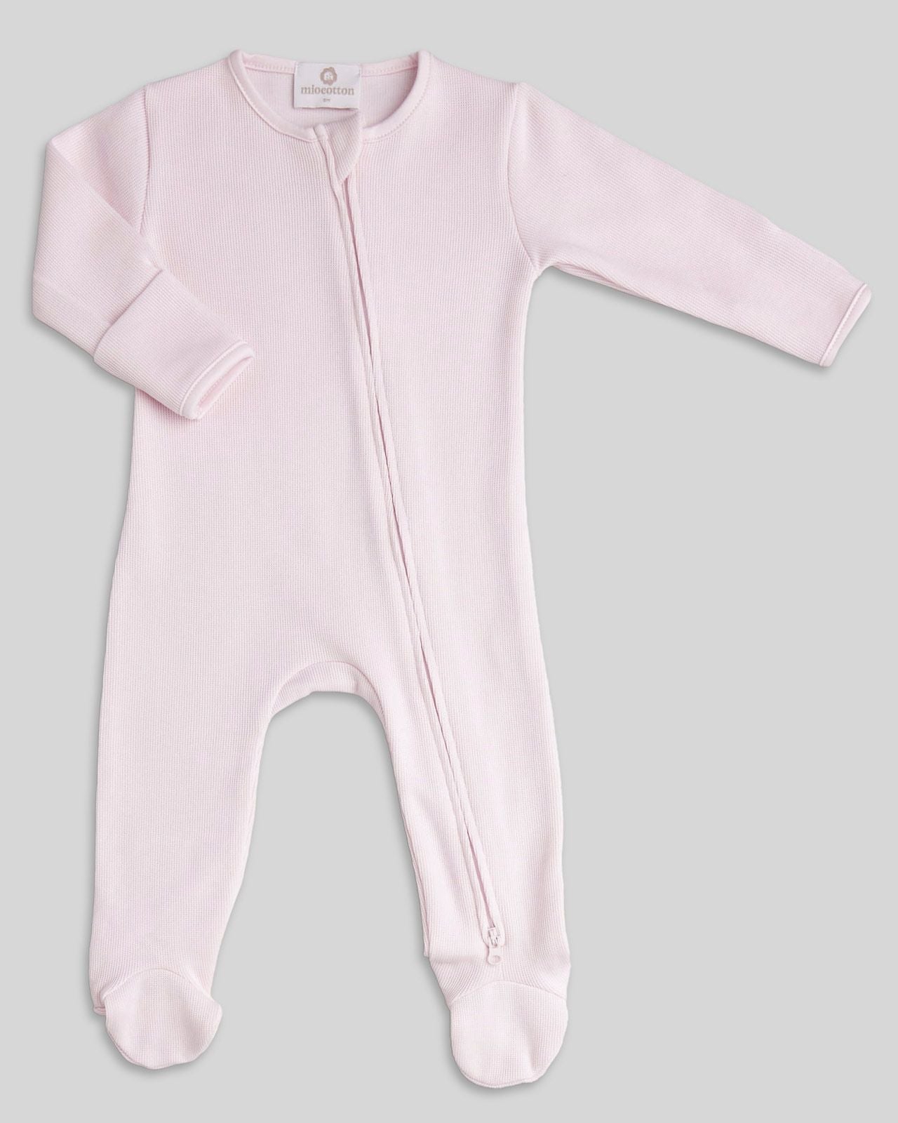 Zipper Footie Indigo Special Knit Pink