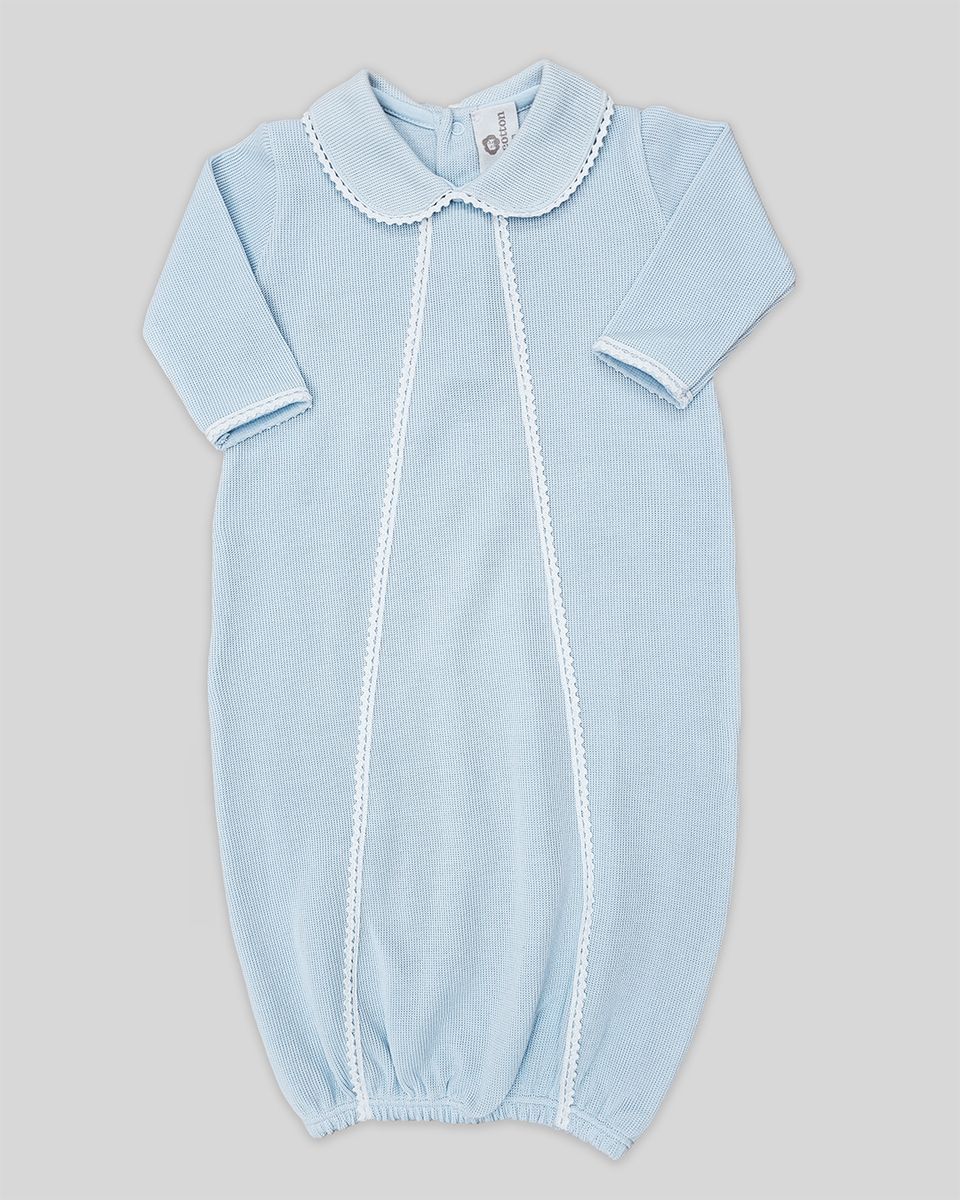 Milen Baby Gown Special Knit Blue - Born Childrens Boutique