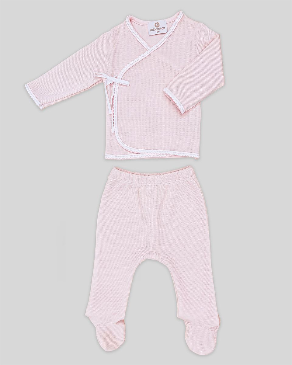 Milen Kimono Set Special Knit Pink - Born Childrens Boutique