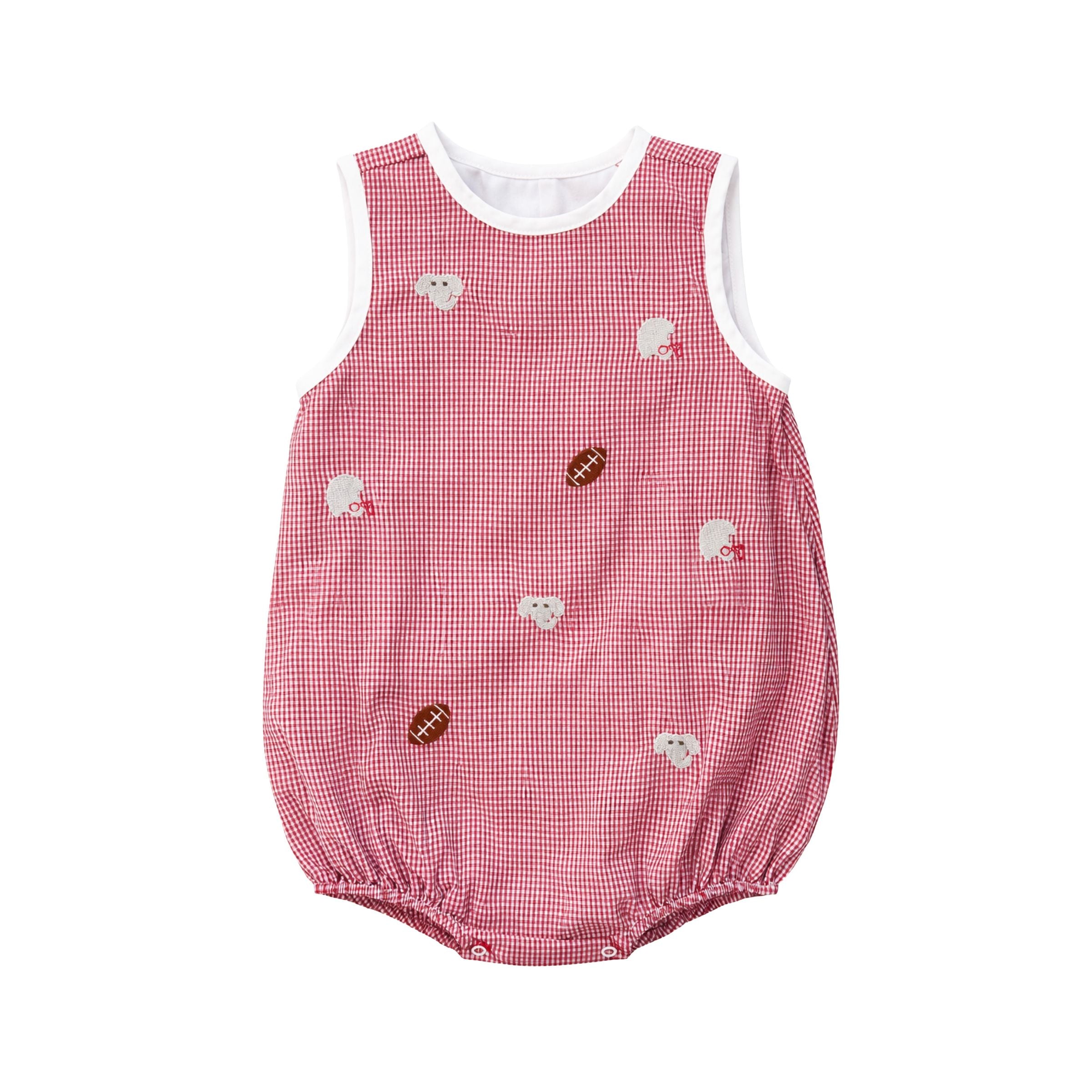 Luca Bubble Embroidered Crimson Elephant - Born Childrens Boutique