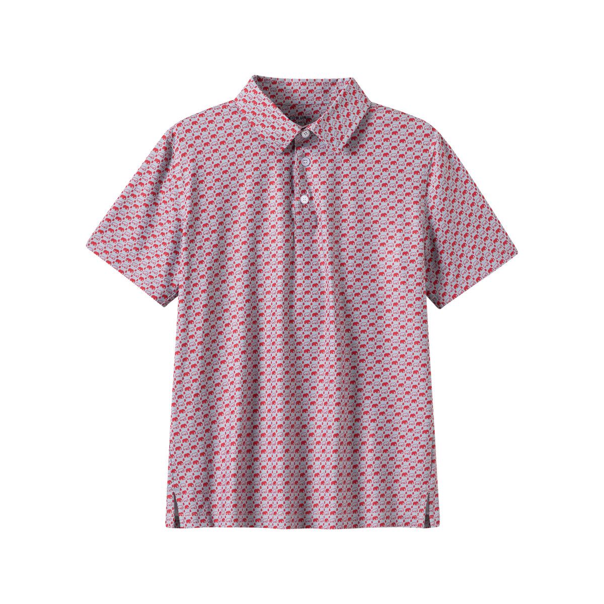Elephant AL Outline Crimson/Grey Polo