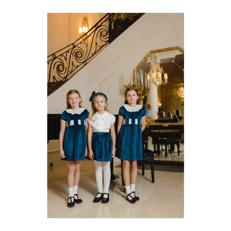 Pre-Order Mysterious Blue Velvet Girl Set - Born Childrens Boutique