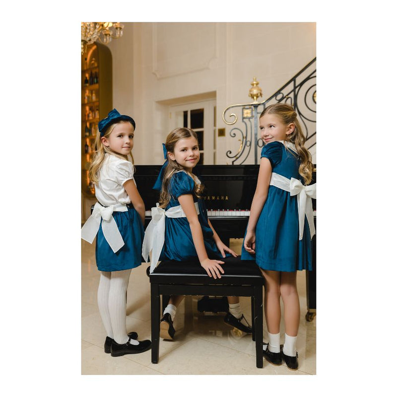 Pre-Order Mysterious Blue Velvet Girl Set - Born Childrens Boutique