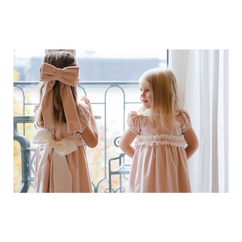 Pre-Order Powder Pink Velvet Dress - Born Childrens Boutique