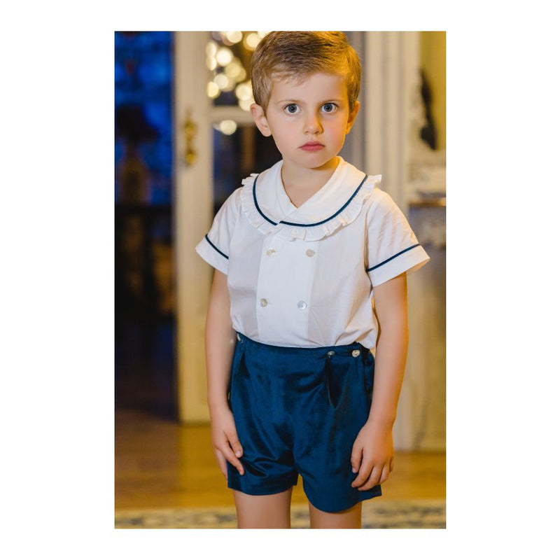 Pre-Order Mysterious Blue Velvet Boy Set - Born Childrens Boutique